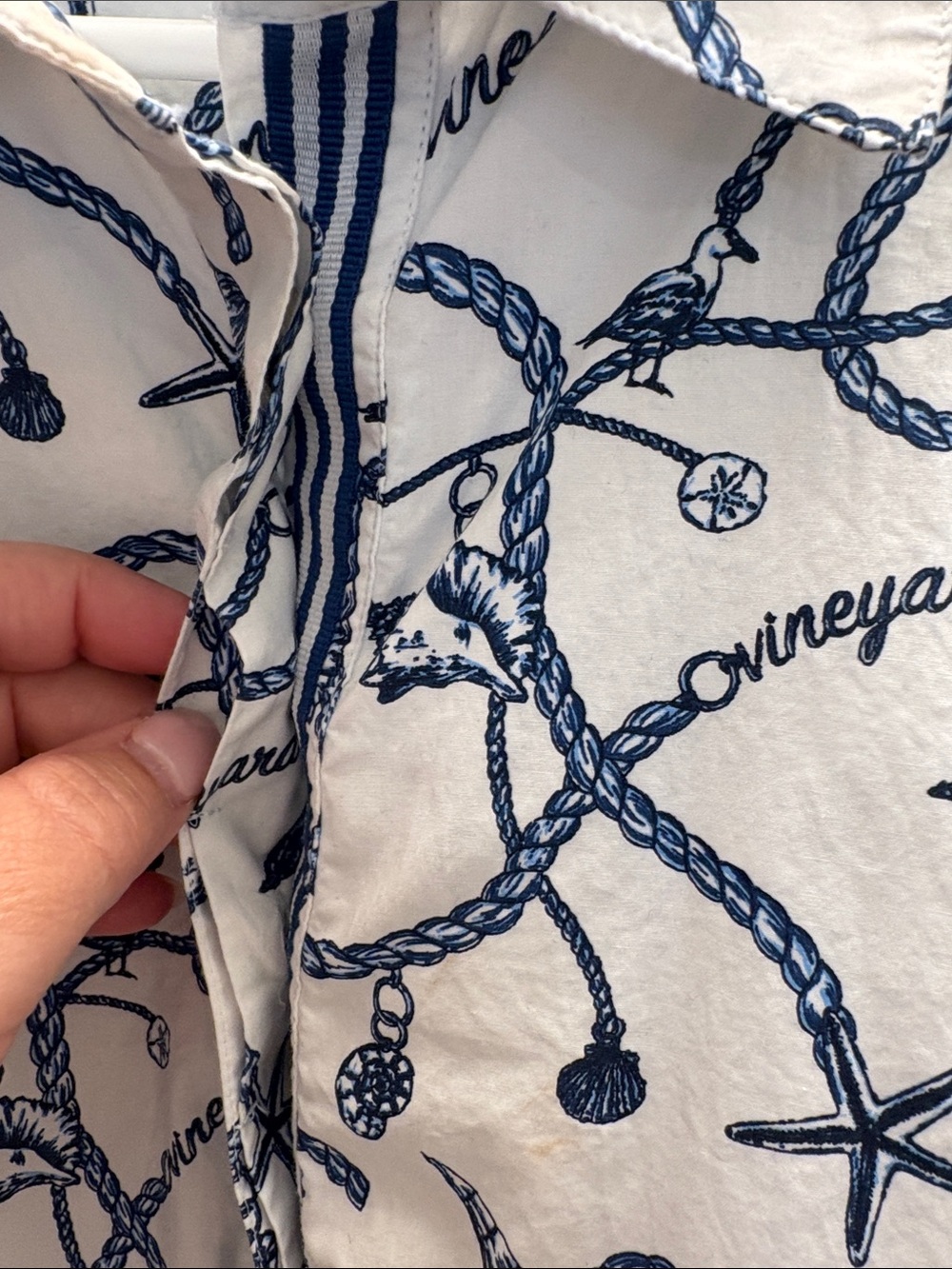Vineyard Vines White Sleeveless Shift Dress with Navy Nautical Print XL - Picture 4 of 6